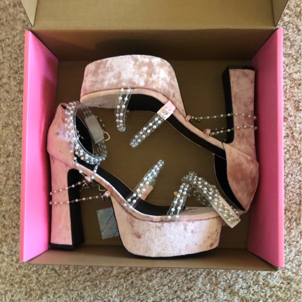 Dolls Kill Holy Revelation Platform Heels in Pink